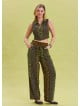 Green Harem Trousers with Elastic Waist Belt Detail 4573